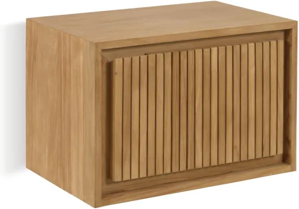 Taciana, Naturligt badrumsskåp, massivt trä, dubbel dörr