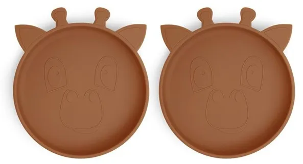 Nuuroo Akila silikon tallrik 2-pack - Caramel Café