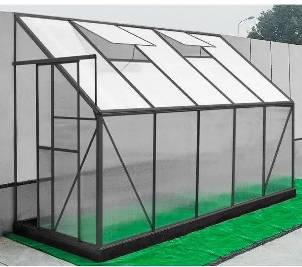 Växthus vägg poly svart 132x313x227cm
