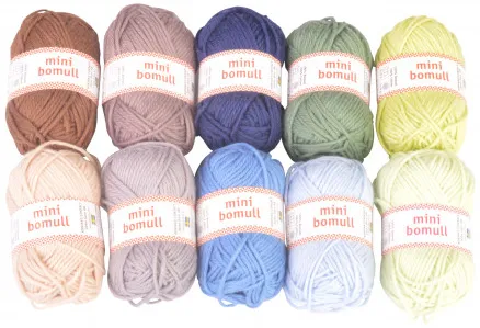 Järbo Minibomull Garnpaket 04 Skogens färger 10g - 10 st - Järbo Minibomull Garnpaket 04 Skogens färger