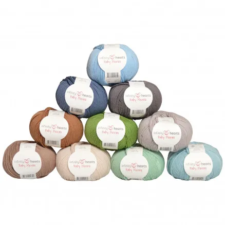 Infinity Hearts Baby Merino Garnpakke 03 Naturens färger - 10 st - Infinity Hearts Baby Merino Garnpakke 03 Naturens färger