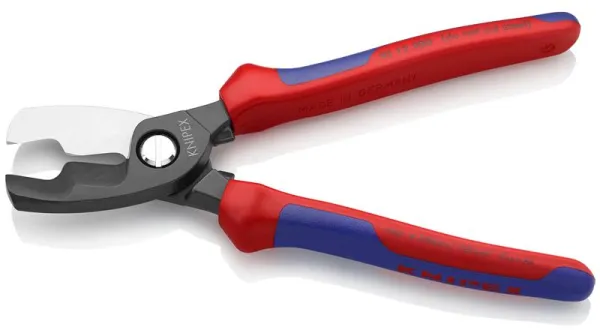 Knipex kabelsax med dubbelskäregg, brunerad, med flerkomponentshandtag 200 mm