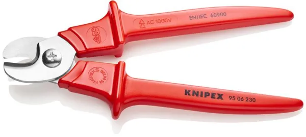 Knipex kabelsax, handtag i formsprutad plast, isolerad, VDE-testad, 230 mm