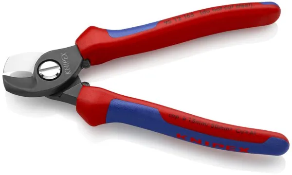Knipex kabelsax bruniserad, med flerkomponentshandtag 165 mm
