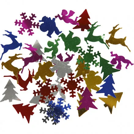 Paljetter, metallicfärger, strl. 15 mm, 250 g/ 1 förp.